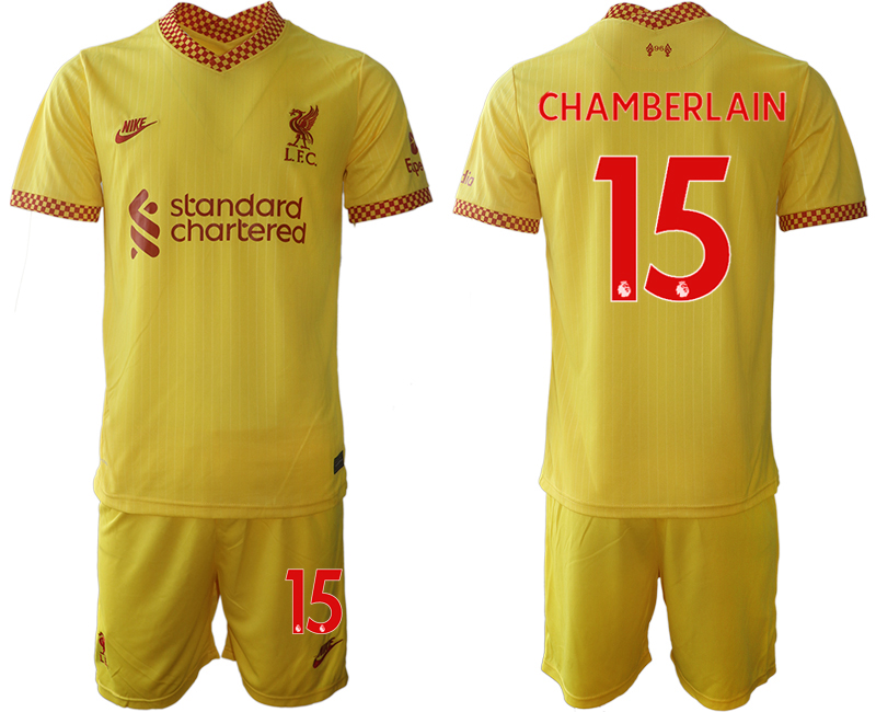 Men 2021-2022 Club Liverpool Second away yellow #15 Soccer Jersey